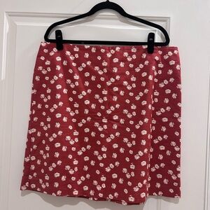 NWT Ann Taylor Floral Red Skirt